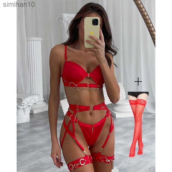 Femmes voir à travers sensuel soutien-gorge culotte sexe costume chaud porno exotique Costumes Bustier corset Sexy Lingerie érotique maille chaîne body