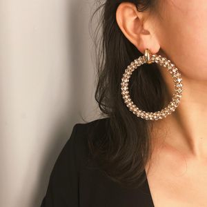 Vrouwen serpentine ronde ketting met diamant oorbellen voor feest sieraden mode grote hoepel oorbellen fijne sieraden