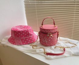 Conjunto de bolsos de mano para mujer, pañuelo tipo cubo, bolso, bolso y sombrero, bolsos de cuero para mujer 9078759