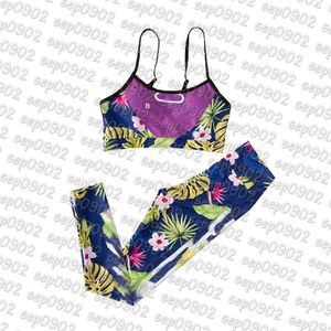Bloemprint yoga -outfit vrouwen ademende sport outfits zomer casual stijl tracksuit yoga leggings