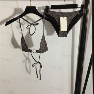 Vrouwen sexy bikini's ondergoed zomer designer badpak met letters mode dame badmode tweedelig badpak
