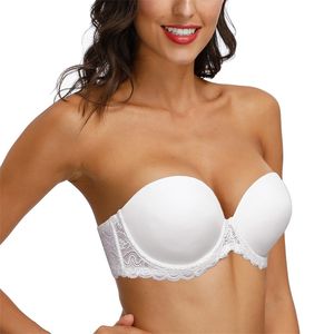 Femmes Sexy Bras Anit-ship Halter Sans Bretelles Tous Les Jours Maille Dentelle Bralette Fil Os 32 34 36 38 40 42 44 B C DD DDD E F G 210728