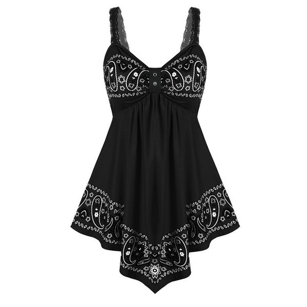 Femmes Sexy Robes Décontractées Boho Imprimer Empire Taille Asymétrique Débardeurs Gilet D'été Sans Manches Chemise Robe Plus La Taille S-5xL