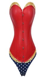 Femmes Sexy Faux cuir Overbust Corset haut bustier taille Cincher corps Shaper Corsets Bustiers Lingerie grande taille Korsett 2205246389142