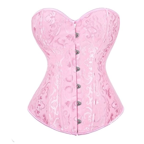 Femmes sexy floral top tropbust exotique vintage jacquard satin bustier mince corps shaper lacet up corsets lingerie plus taille