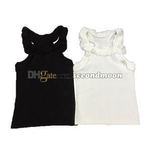 Camisetas sin mangas con volantes para mujer, chaleco de punto ajustado, tejidos de Color sólido, chalecos transpirables de fiesta de diseñador superior