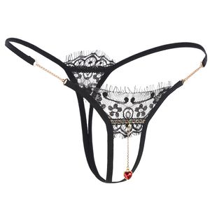 Vrouwen sexy lingerie erotische open kruis slipje porno kant borduurwerk transparant ondergoed crotchless sekskleding g-string thong314n