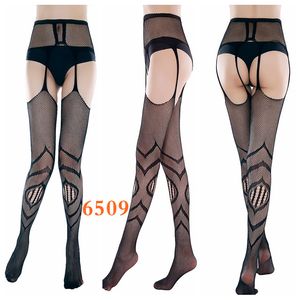 Vrouwen Sexy Lingerie Stripe Elastische Kousen Transparant Zwart Visnet Kous Dij Sheer Panty Borduurwerk Panty