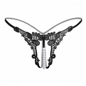 Dames slipje Dames Sexy Lingerie Ondergoed Open Crotch Uitgehold Crotchless G-String Thong met Beading1