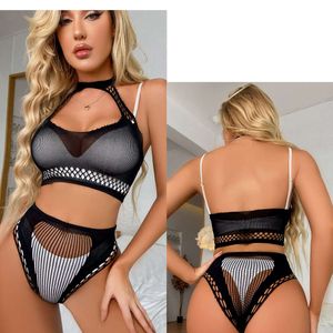 Femmes Sexy maille évider voir à travers Net vêtements érotique résille Transparent corps costumes femme Body combinaison Costume sexy