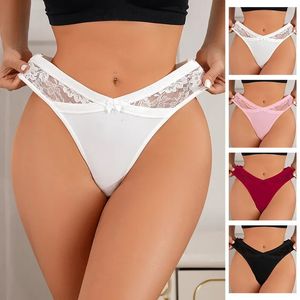 Femmes sexy culotte dentelle dames strings arc maillage respirant g-string basse taille femelle sous-vêtements sans dresure intime lingerie sexy 240401