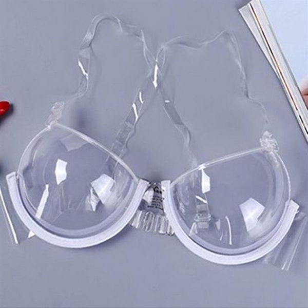 Mujeres Sexy Push Up Lencería Sujetadores Ropa interior TPU PVC Sujetador transparente Correas ultrafinas Invisible Bras221W