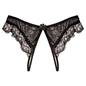 Dames slipje Dames Sexy See Through Lace Crotchess Slips Knickers G-String Thong Dames Lingerie Womens Exotic Free Size T-Back1