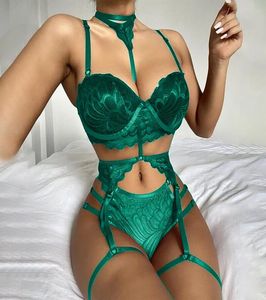 Vrouwen sexy set lingerie vrouwelijk perspectief kanten ondergoed halter kousenband slaapkleding porno intieme erotische lingerie sex kostuums bra4161824