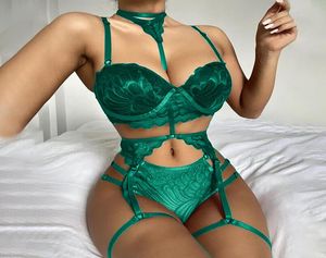 Femmes sexy set lingerie perspective féminine en dentelle sous-vêtements licou halter vêtements de sommeil porno intime érotique costumes de sexe Bra9017353