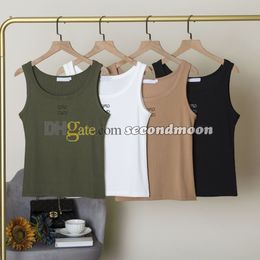 Dames Gym t-shirt Designer Geborduurde Tank Top Zomer Sneldrogend Vest Vrouw Yoga Sling Tops