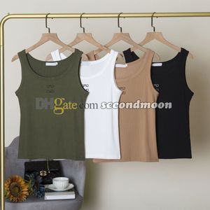 Camiseta de gimnasio para mujer, camiseta sin mangas bordada de diseñador, chaleco de secado rápido de verano, camisetas con tirantes para Yoga para mujer