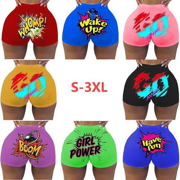 Mujeres Sexy Shorts Club Tight English Alphabet Impreso Pantalones cortos de yoga Summer Designer Party Plus Size Casual Leggings