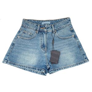 Vrouwen sexy shorts vintage stijl blauwe jeans metalen badge designer broek lente zomer ademende shorts lu'l'y