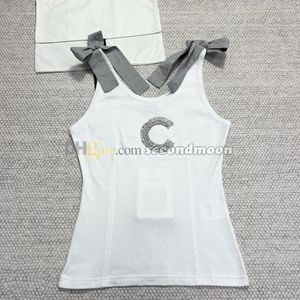 Bowknot riem vest vrouwen uit schoudervesten katoenen stof t -shirt sexy gemonteerde tanks top