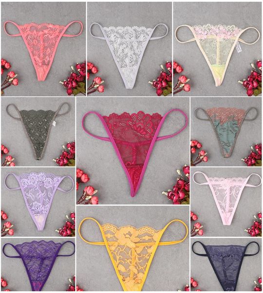 Femmes Sexy Underwear Lingerie Taille tpants Lace Thong Transparent Tentation Briefs Gagnées G Cortes multicolores Girls Short4031304