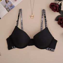 Femmes Sexy Soutien-Gorge À Armatures Corset Réglable Lettres Sangle Lingerie Intimes Rassembler Push Up Bralette Sous-Vêtements Soutien Gorges 2pcs / Lot