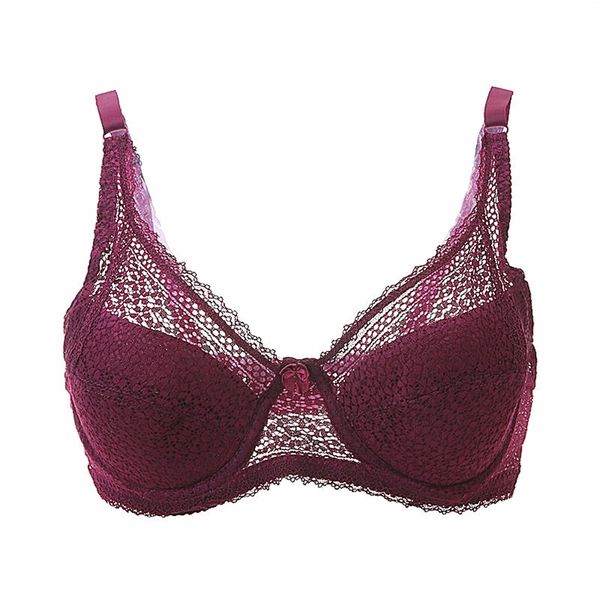 Mujeres Sexy Underwire acolchado bordado encaje sujetador 80D 85D 90D 95D Brassiere Push Up Bras Plus Tamaño Sexy Bras para mujeres 211110