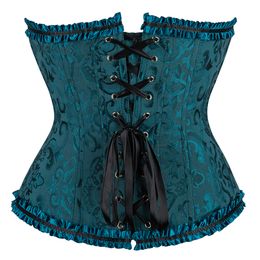 Vrouwen sexy vintage korsetten en bustiers varen bloemen lingerie tops brokaat Victoriaanse corselet body shaper plus maat s-6xl