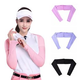 Dames Sjaal Manchet Handschoenen Golf Mouwen Ice Silk Sunscreen Sleeve Summer UV-bescherming Kleding voor Outdoor Activity Cycling Caps Maskers