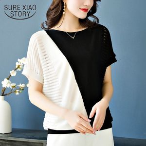 Chemises pour femmes 2019 dames hauts vêtements de mode coréenne chemise blanche évider chemises femmes blouses hauts manches chauve-souris 3532 50 MX200407