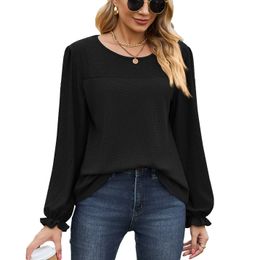 Femmes chemises décontracté pull ample Blouses à la mode à manches longues hauts Concert travail enseignant chemise dames mode T-shirt