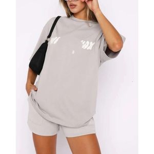Dames shirts ontwerper witte vossen zomer nieuwe t-shirt set mode sportschuim korte mouwen pullover korte sportkleding 7 kleuren 597