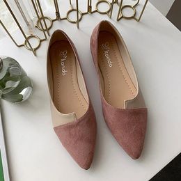 Femmes chaussures mode épissure couleur Mule appartements bout pointu ballerine Ballet plat sans lacet chaussure Zapatos Mujer mocassins taille 3541 240126