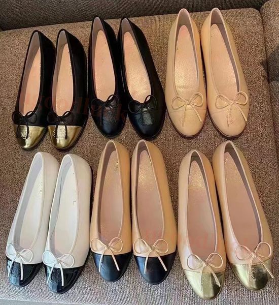 Chaussures de femmes véritablement en cuir noix papillon petit parfum chaussures célibataires épissant la couleur des femmes à fond plat rond