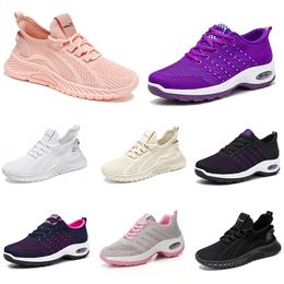 Chaussures pour femmes Randage de nouveaux hommes coulant chaussures plates Soft Sole Fashion Purple blanc noir confortable Couleur sportive Blocking Q97 Gai 773