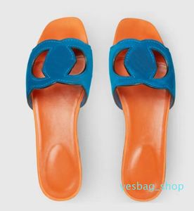 Dames schoenen in elkaar grijpende glijbaan sandaal kalfsleer leer uitgesneden slippers designer designer lederen sexy sandalen kalf dames mode cutout slijtage schoenen