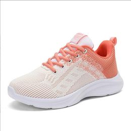 Damesschoenen Running Shoe 2021 Lente en Herfst Middle School Studenten Lichtgewicht Ademend Vliegende Geweven Casual Shoe Dames Travel Sneakers