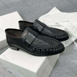 Vrouwen Schoenen De Rij Zachte Loafers Amandel Tenen Vintage Echt Lederen Comfortabele Rij Mode Merk Schoenen 35-40 Originele box03