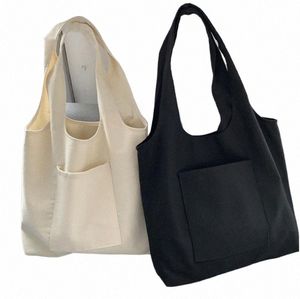 Sac à bandoulière pour femmes dames réutilisables Eco Foldable Supermarket Handbag Street Style Student Aesthetic Storage Canvas Sacs V1H0 #
