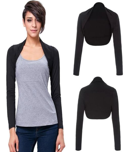 Chaqueta corta para mujer, prendas de vestir, Bolero para mujer, prendas de vestir de manga larga para novia, abrigo formal abierto, Tops cortos 3832818