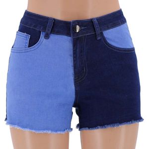 Vrouwen korte jeans fashional patchwork medium taille denim korte broek kwastje slanke broek hoge kwaliteit gratis verzending