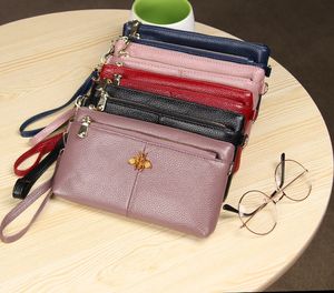 Dames Korte Organizer Portemonnee Solid Color Hasp Mini Portefeuilles Womens Tassen Groothandel Creditcard Lederen Zwart / Rood / Grijs Q38x30