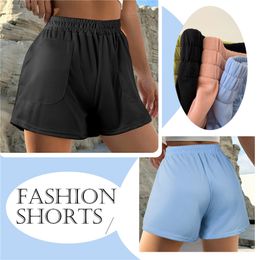 Femmes shorts solides Couleur confortable Hipsters lâches décontractés en cours de sport Sports Streetwear Streetwear Hot Teens larges Bottoms