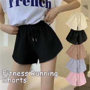 Femmes shorts d'été High Elastic Lace Up DrawString Wide Jam Leg Fitness Running Loose Casual Large Sports Pantals 240429