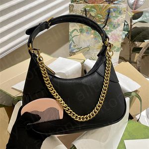 Femmes Sac à bandoulière Hobo Demi-Lune Croissant Sacs de créateurs Vintage Mode Luxe Embrayage Sacs à main Fourre-tout Bandoulière Sacs à main avec peigne avec boîte