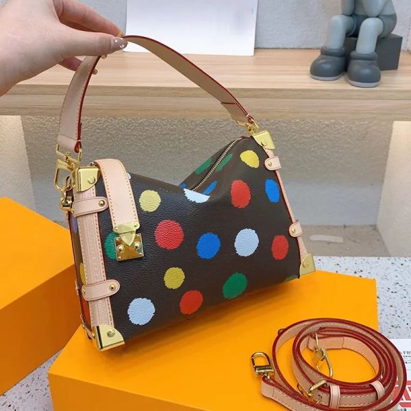 Bolso de hombro para mujer, bolso de diseñador de cuero estampado, bolsos laterales YK para maletero, cajita para mujer, cartera cruzada, monedero M46396