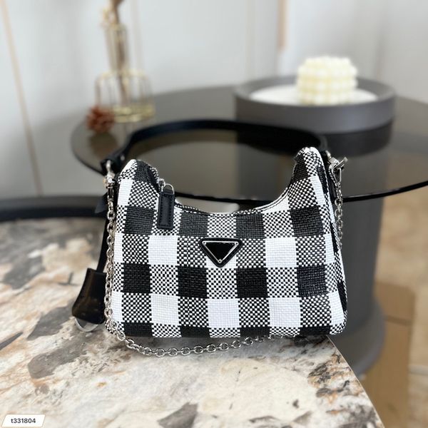 Sac à bandoulière femme Ré-édition hobo paille designer nouvel été aisselles mode plage tissé haute qualité femme plaid crochet fourre-tout sacs à main