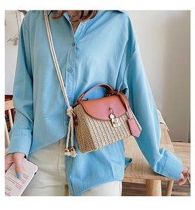 Bolsos de hombro para mujer, bolsos de diseñador, bandolera tejida de mimbre de lujo, bolso de paja para playa de verano, bolsos pequeños para mujer