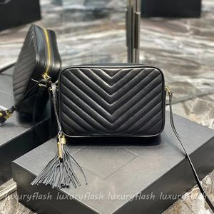 Vrouwen schoudertassen mode kwast camerasis ontwerper crossbody messenger portemonnees zwarte witte handtassen klassieke stijl hoogwaardig leer