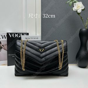 Bolso de hombro tipo bandolera para mujer, bolso de correo con tapa mejorado, bolso de cuero acolchado con cadena, bolso de mensajero para mujer, bolso cuadrado pequeño para mujer, bolsos de mano, bolso loulou 25cm 32cm